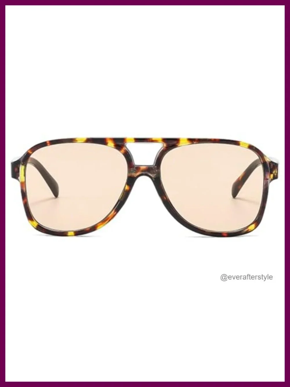 Vintage Oversized Square Frame Pilot Sunglasses UV400 Protection
